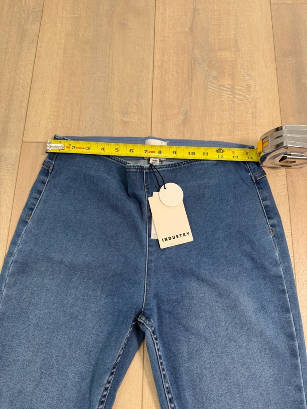 Women's Dark Blue Flare Jeans — High-Rise Stretch Denim - Picture 6 of 6